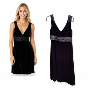 Evan Piccone Black Velvet Cocktail/Holiday/Special Event  Knee Length Dress Sz14
